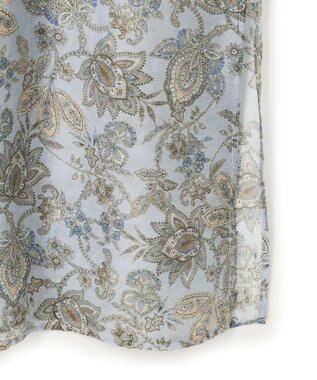 23区 【先行予約】Ericaキャラコ  ペイズリープリント シャツワンピース サックス系