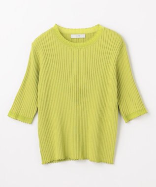 ANY L ポイントシアーリブニット アップルグリーン