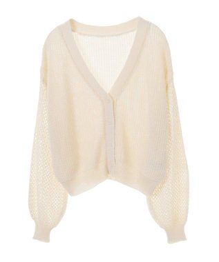 earth music&ecology メッシュカーディガン Ivory