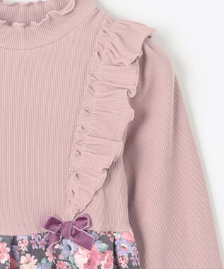 ANY KIDS 花柄 ドッキング ワンピース ピンク系花柄