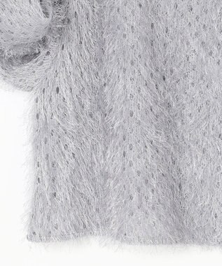 GRACE CONTINENTAL ラメフリンジカットトップ グレー