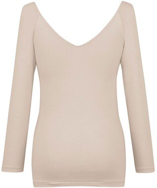 Wing あったかインナー オーガニックコットン混 やわらかくやさしい肌ざわり 【綿の贅沢オーガニック】 綿混 ネックひろめ 8分袖 長袖 秋 冬 EL4931ウイング／ワコール ベージュ