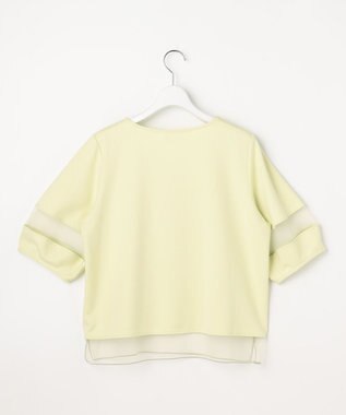 ANY SIS チュール切替ランタンスリーブ プルオーバー ライム