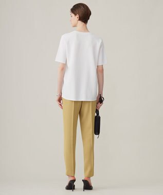 ICB 【洗える】 ストライプパターン ニットトップス オフホワイト系