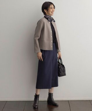 J.PRESS LADIES geometric スクエア スカーフ ネイビー系5