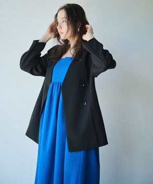 #Newans ウエストシェイプダブルジャケット ブラック