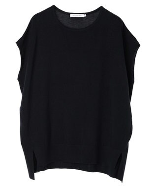 AMERICAN HOLIC 前振りニットフレンチスリーブプルオーバー Navy