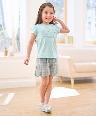 ANY KIDS 【WEB限定】7days プリント 半袖 Tシャツ ライトブルー×ネコ