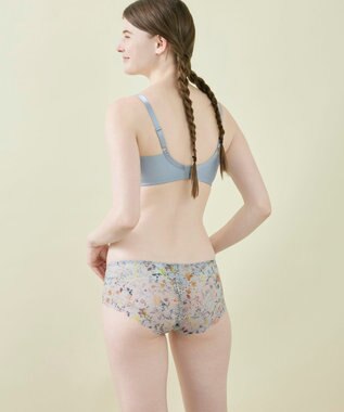 une nana cool MADE WITH LIBERTY FABRIC さあわたし レース 脇高ブラジャー ダークブルー