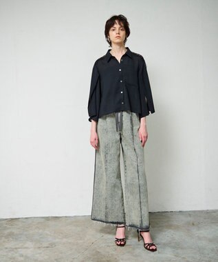 GRACE CONTINENTAL シアーポンチョシャツ ブラック