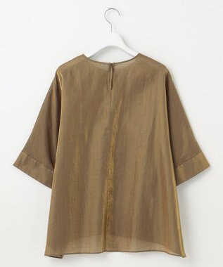 自由区 【洗える】ブライトシアーシャンブレー Tブラウス ブロンズ