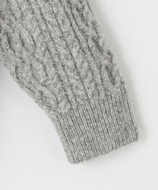 自由区 アランパターン Vネックニット ライトグレー系