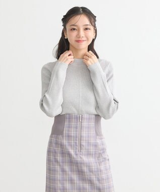 earth music&ecology やわらかタッチハイネックリブニットプルオーバー Gray Mixture