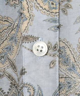 23区 【先行予約】Ericaキャラコ  ペイズリープリント シャツワンピース サックス系