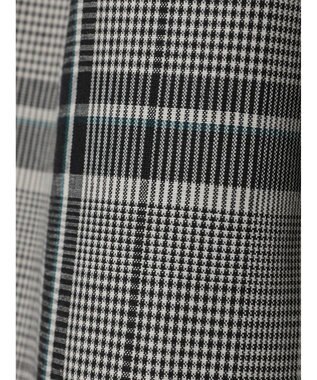 Green Parks 綿麻混バックルベルト付タイトスカート Check Black