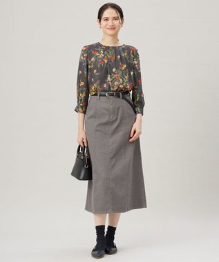 自由区 【洗える】ウスカルデニム スカート スレート