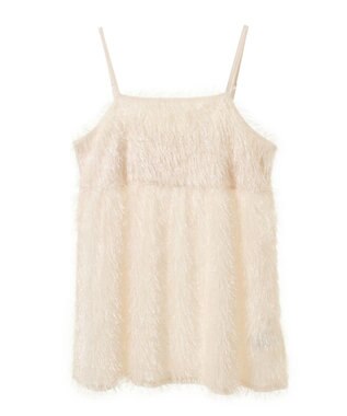 Green Parks ラメフリンジカットキャミソールビスチェ Ecru