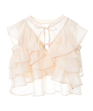 earth music&ecology SET2点フリルボレロ＋ナローワンピース ライトベージュ