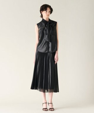 GRACE CONTINENTAL チンツボウタイノースリーブブラウス ブラック