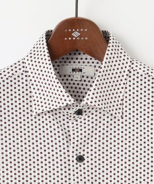 JOSEPH ABBOUD 【25SS・洗える】コンパクトジャージープリント シャツ ワイン系5