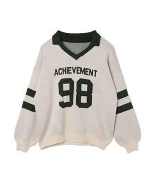 WEGO ナンバリングジャガードニット グリーン