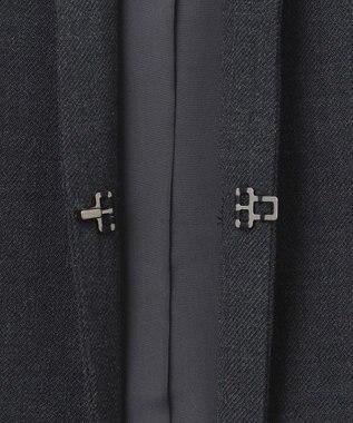 ICB 【UVカット・洗える】ウール2WAYストレッチ ノーカラージャケット チャコール