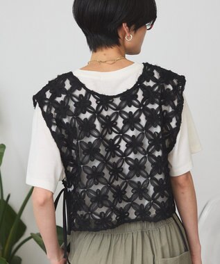 AMERICAN HOLIC 【選べる丈】アートレースベスト Black