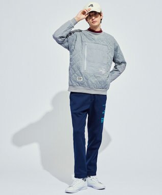 PW CIRCULUS 【裏地付き/防寒】【MEN】キルティングスエットプルオーバー グレー系