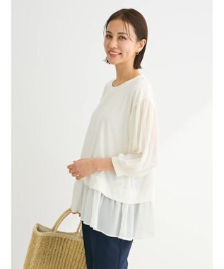 Green Parks 消しプリーツドッキングカットチュニック Ecru