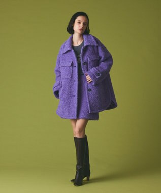 GRACE CONTINENTAL リングウールミニスカート パープル