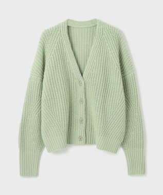 GRACE CONTINENTAL 畦ルーズニットカーディガン ライトグリーン