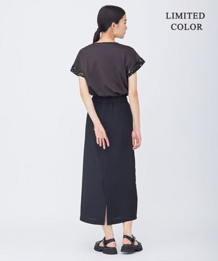 ICB 【WEB限定カラーあり・洗える】 FluidBackSatin スカート ブラック系［WEB限定］