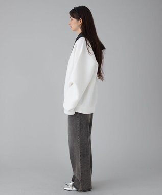 WEGO 【ユニセックス着用ITEM/MLサイズ展開】ワンポイントバイカラープルパーカー ホワイト