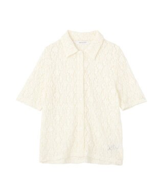 AMERICAN HOLIC 半袖襟付きレースカーディガン Ivory