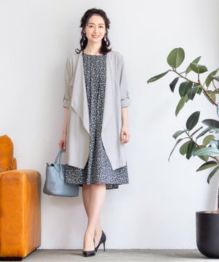 Tiaclasse L 【洗える】軽さが魅力のドレープコート グレー