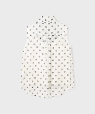 GRACE CONTINENTAL ドットオパールボウタイノースリーブ ホワイト