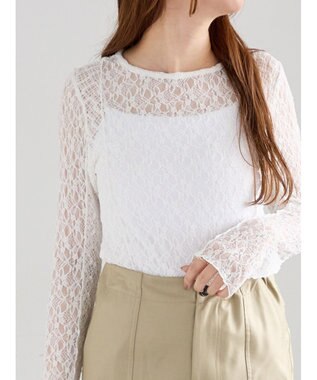 Te chichi パッチワークレースクルーネックTOPS《2025Autumn catalog vol.2 item》