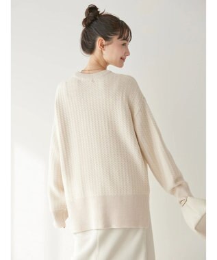 AMERICAN HOLIC 柄編ニットプルオーバー Ivory