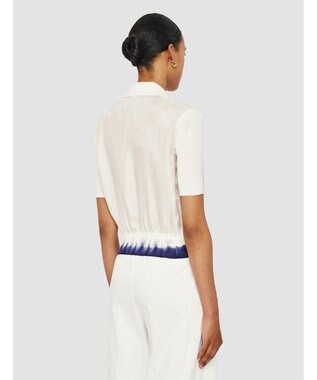 JOSEPH ニットアンドウーヴン　ショートスリーブカーディガン Ivory/Navy