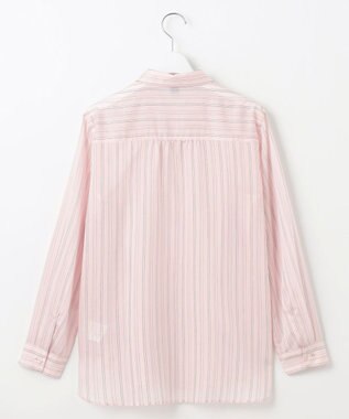 J.PRESS LADIES 【洗える】ランダムストライプ シャツカラー ブラウス ピンクストライプ系
