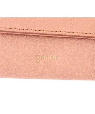 genten 【新色】フレスコ フラップ長財布 ピーチベージュ