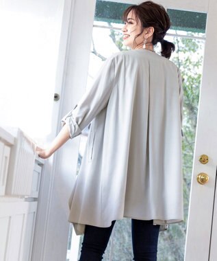 Tiaclasse L 【洗える】軽さが魅力のドレープコート グレー