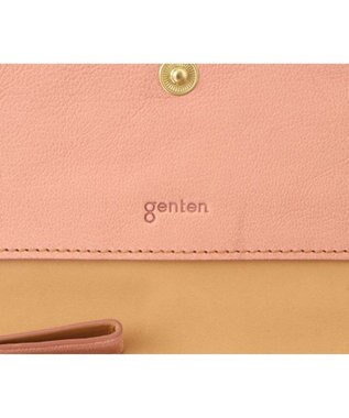 genten 【新色】フレスコ フラップ長財布 ピーチベージュ