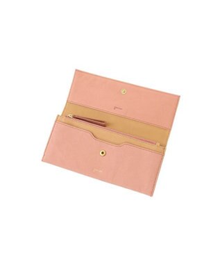 genten 【新色】フレスコ フラップ長財布 ピーチベージュ