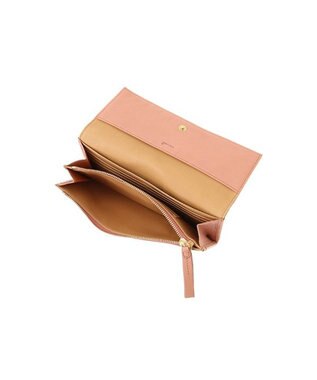 genten 【新色】フレスコ フラップ長財布 ピーチベージュ