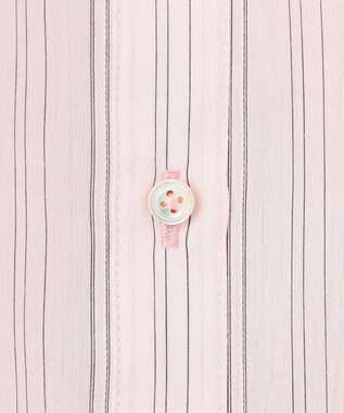 J.PRESS LADIES 【洗える】ランダムストライプ シャツカラー ブラウス ピンクストライプ系