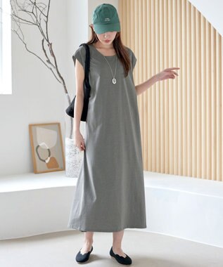 Tiaclasse 【洗える】フレンチスリーブカットソーワンピース グレー