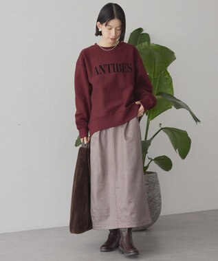 AMERICAN HOLIC Fairfield フロッキースウェットプルオーバー Bordeaux