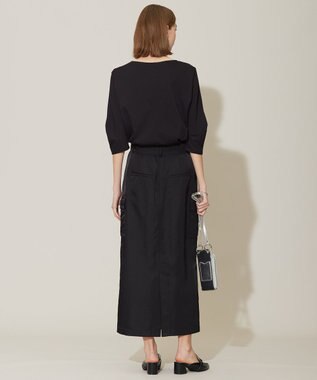 ICB 【接触冷感・UVケア・洗える】 コンフォートプレーティング クレセントスリーブカットソー ブラック系