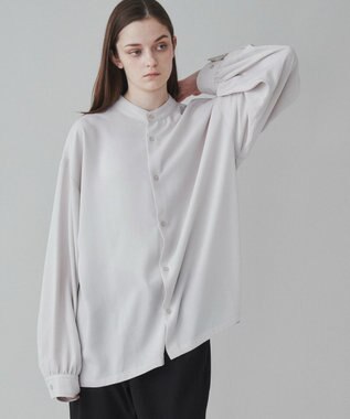 WEGO トロミBIGバンドカラーシャツ ライトベージュ